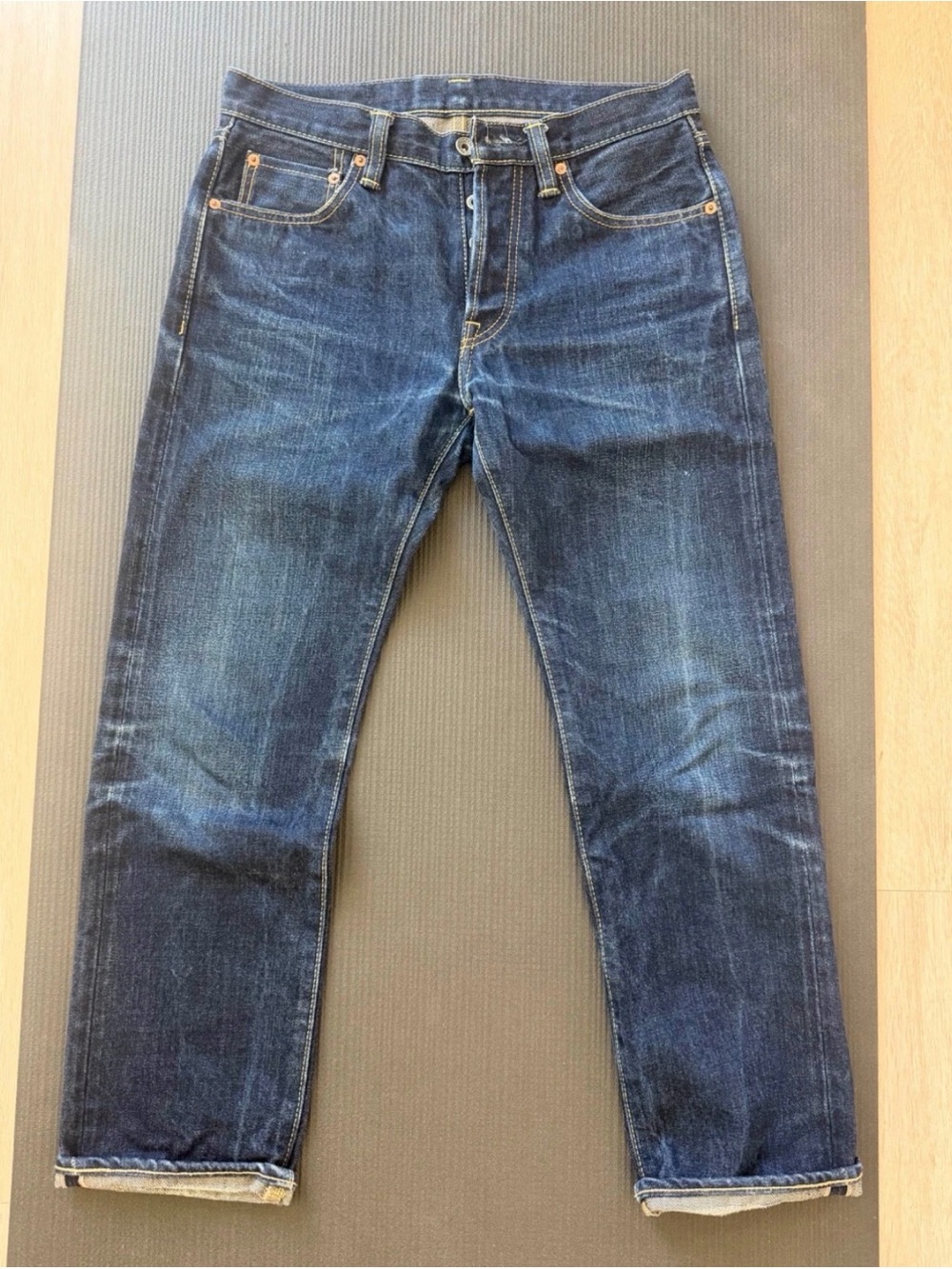 Iron Heart IH-777N 17 oz natural indigo salvage jeans